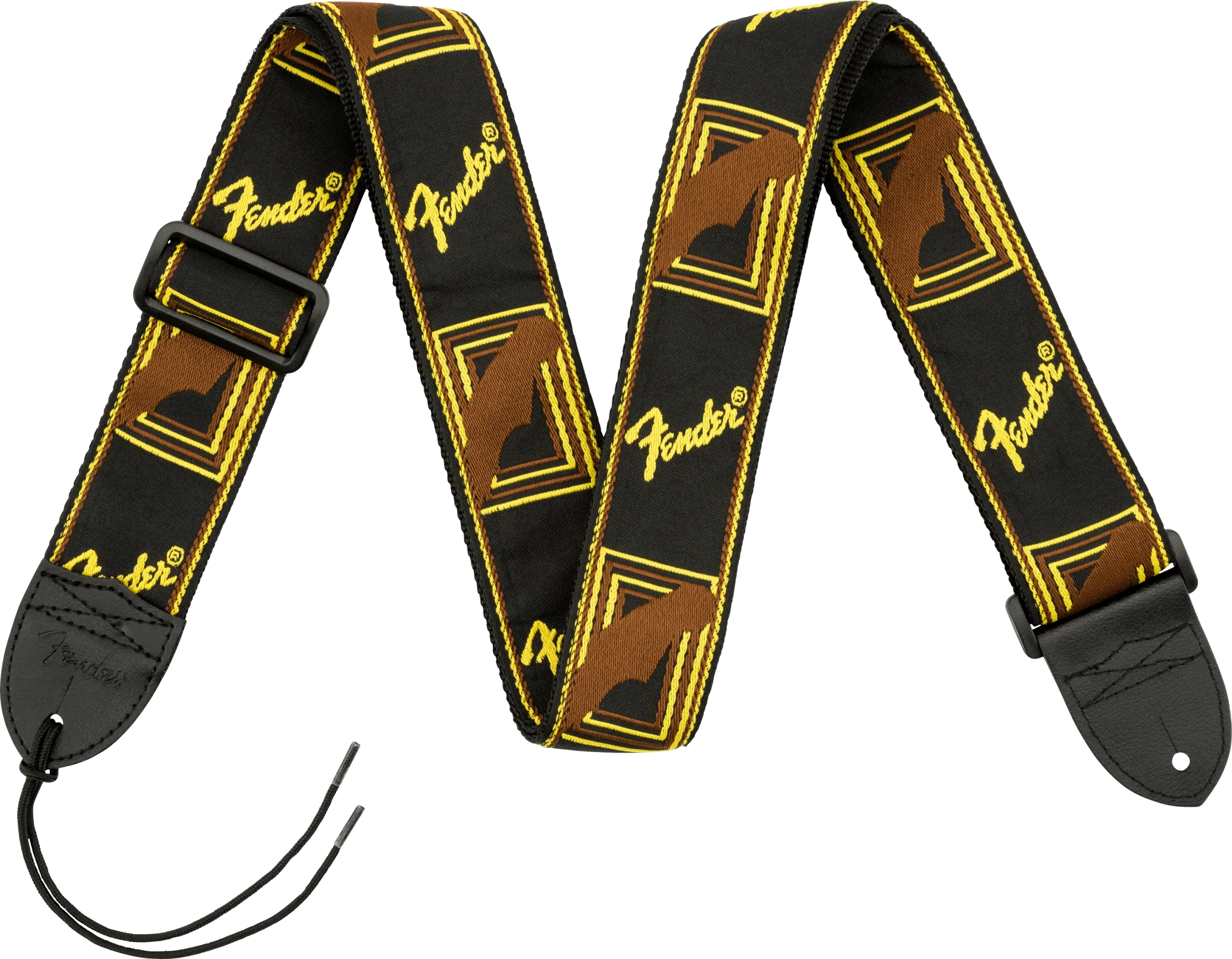 Fender Monogrammed Guitar Strap | Black/Yellow/Brown